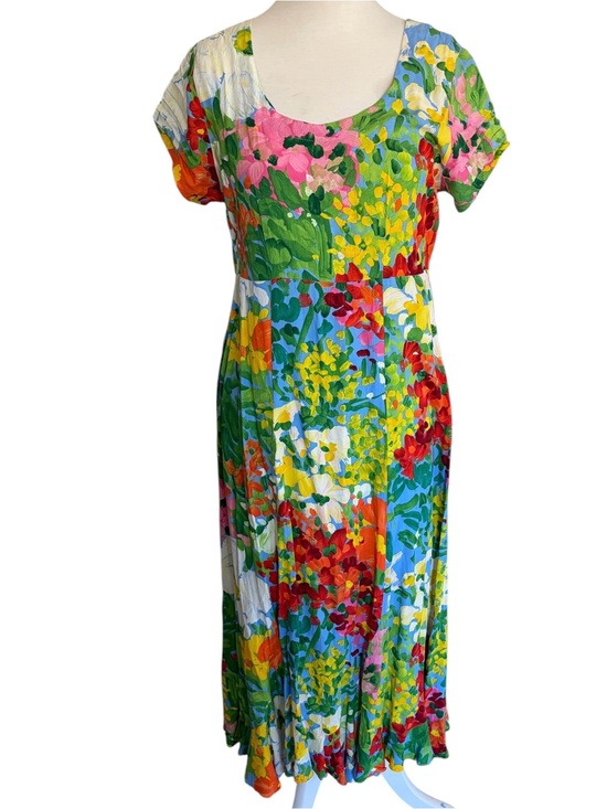 Jams World Dresses & Skirts - Vintage Jams World Bright Multi-Color Floral Maxi Dress Hawaii Size M